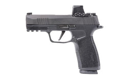 Sig Sauer P365 XMACRO |  Striker Fired |  Semi-automatic |  Polymer Frame Pistol |  Sub-Compact |  9MM |  3.7" Barrel |  Nitron Finish |  Black |  XRAY3 Day/Night Sights |  Romeo-X SIG-LOC Compact Optic |  10 Rounds |  2 Magazines
