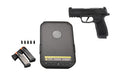 Sig Sauer P365 XMACRO |  Striker Fired |  Semi-automatic |  Polymer Frame Pistol |  Sub-Compact |  9MM |  3.7" Barrel |  Nitron Finish |  Black |  X-Series Grip |  Manual Safety |  XRAY3 Sights |  17 Rounds |  3 Magazines |  Includes Vaultek Lifepod Certi