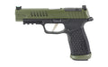 Sig Sauer P365 FUSE |  Semi-automatic |  Polymer Frame Pistol |  Compact |  9MM |  4.3" Barrel |  Custom Crocodile Green Cerakote Finish by Skydas |  Fiber Optic Front and Low Profile Combat Rear Sights |  3 Magazines |  (2)-21 Round Magazines and (1)-17