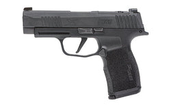 Sig Sauer P365XL |  X Series |  Striker Fired |  Semi-automatic |  Polymer Frame Pistol |  Sub-Compact |  9mm |  3.7" Barrel |  Nitron Finish |  Black |  XRAY3 Day/Night Sights |  SIG-LOC Optics Ready Slide |  12 Rounds |  2 Magazines