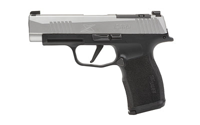 Sig Sauer P365 XL |  Striker Fired |  Semi-automatic |  Polymer Frame Pistol |  Sub-Compact |  9mm |  3.7" Barrel |  Silver Slide |  Black Frame |  XRAY3 Day/Night Sights |  Optics Ready |  12 Rounds |  2 Magazines