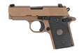Sig Sauer P938 |  Emperor Scorpion |  Single Action Only |  Compact |  9MM |  3" Barrel |  Alloy Frame |  Cerakote |  Flat Dark Earth |  Black G10 Grips |  Night Sights |  Ambidextrous Safety |  2 Magazines |  (1-6 Round |  1-7 Round)