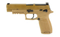 Sig Sauer P320F M17 |  Striker Fired |  Semi-automatic |  Polymer Frame Pistol |  Full Size |  9MM |  4.7" Barrel |  PVD Finish |  Coyote Tan |  SIGLITE Night Sights |  Manual Thumb Safety |  10 Rounds |  Optics Ready |  3 Magazines