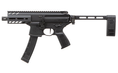 Sig Sauer MPX K |  Semi-automatic Pistol |  9MM |  4.5" Barrel |  Anodized Finish |  Black |  Pistol Brace |  35 Rounds |  1 Magazine
