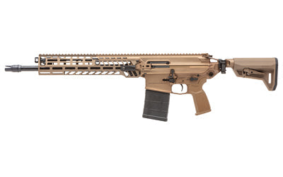 Sig Sauer MCX Spear |  Short Barreled Rifle |  Semi-automatic |  7.62 NATO |  13" Threaded Barrel |  SLX/SLH QD Flash Hider |  Anodized Finish |  Coyote |  M-LOK Handguard |  Ambidextrous Bolt Catch/Release |  Rear and Side Charging Handle |  2 Position A