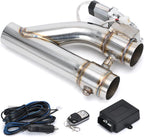 Universal 2.5 Inch Dual Stainless Steel Exhaust Valve Pipe Kit 2PC