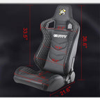 The Chosen Leather Reclinable Bull Boost Racing Bucket Seat with Slider Rails