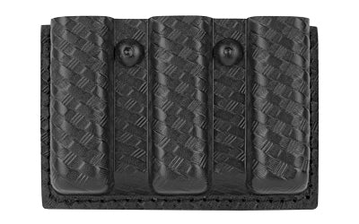 Safariland Model 775 Slimline Open Top Triple Magazine Pouch |  For 2.25" Duty Belts |  Fits Glock 17 |  Belt Loop |  Hardshell STX |  STX Basket Weave Black Finish