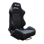 Adjustable Black Luxury Racing Lowered SR3 CONFETTI Style Velvet Seat w/ Sliders
