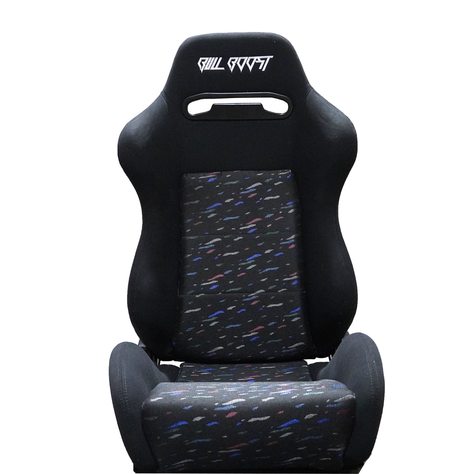 Adjustable Black Luxury Racing Lowered SR3 CONFETTI Style Velvet Seat w/ Sliders