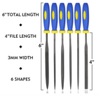 Mini Needle File Set - 6 Piece Carbon Steel Set