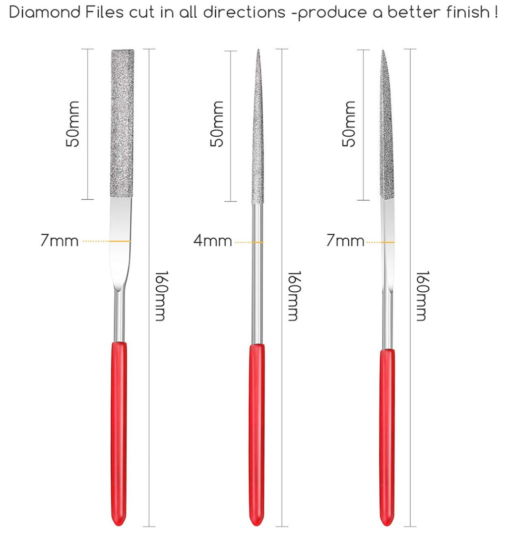 Diamond Needle File Set - 9 Piece Miniature & Model Files
