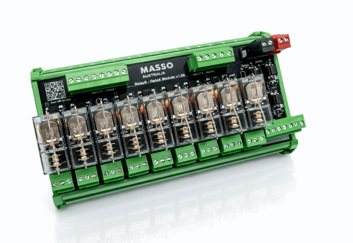 MASSO 8-Relay + 4 Opto Output DIN Module – Special Order