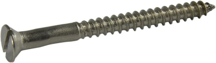 6 x 3/4 Slotted Flat Head Wood Screw 304 Stainless Steel