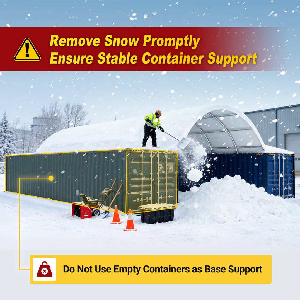 Reinforced 50'x40'x17' Double Truss Container Shelter