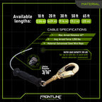 Frontline RPG10 10' Cable Single Leg SRL with Steel Snap Hook End with Carry on Handle and Tagline