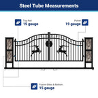 20x8 ft Dual Swing Driveway Gate with Ornamental Posts