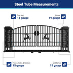 20x8 ft Dual Swing Driveway Gate with Ornamental Posts