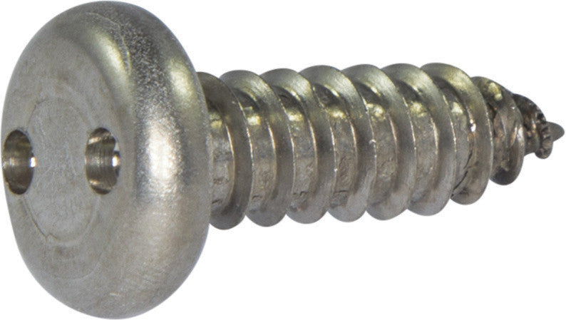 8 x 3/4 Tamper Resistant Drilled Spanner Pan Head Sheet Metal Screw 18-8 Stainless Steel