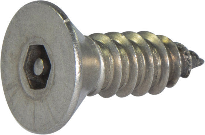 10 x 1 1/2 Tamper Resistant Hex Flat Head Socket Sheet Metal Screw 18-8 Stainless Steel (5/32)