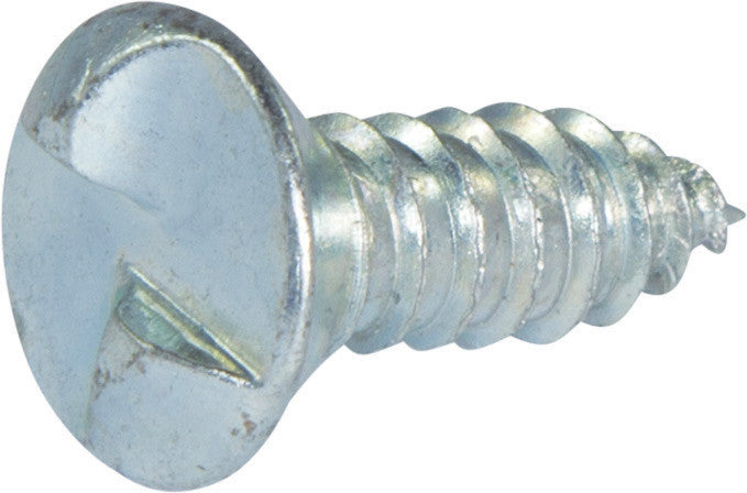14 x 1 Tamper Resistant One Way Oval Sheet Metal Screw Zinc
