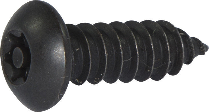 8 x 3/4 Tamper Resistant Torx Drive Button Head Sheet Metal Screw Steel Black (T-15)