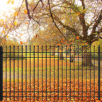 10x7 ft Steel Fence with 4 Rails, 30 Panels