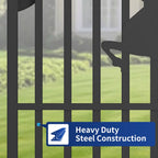 20x8 ft Dual Swing Driveway Gate with Ornamental Posts