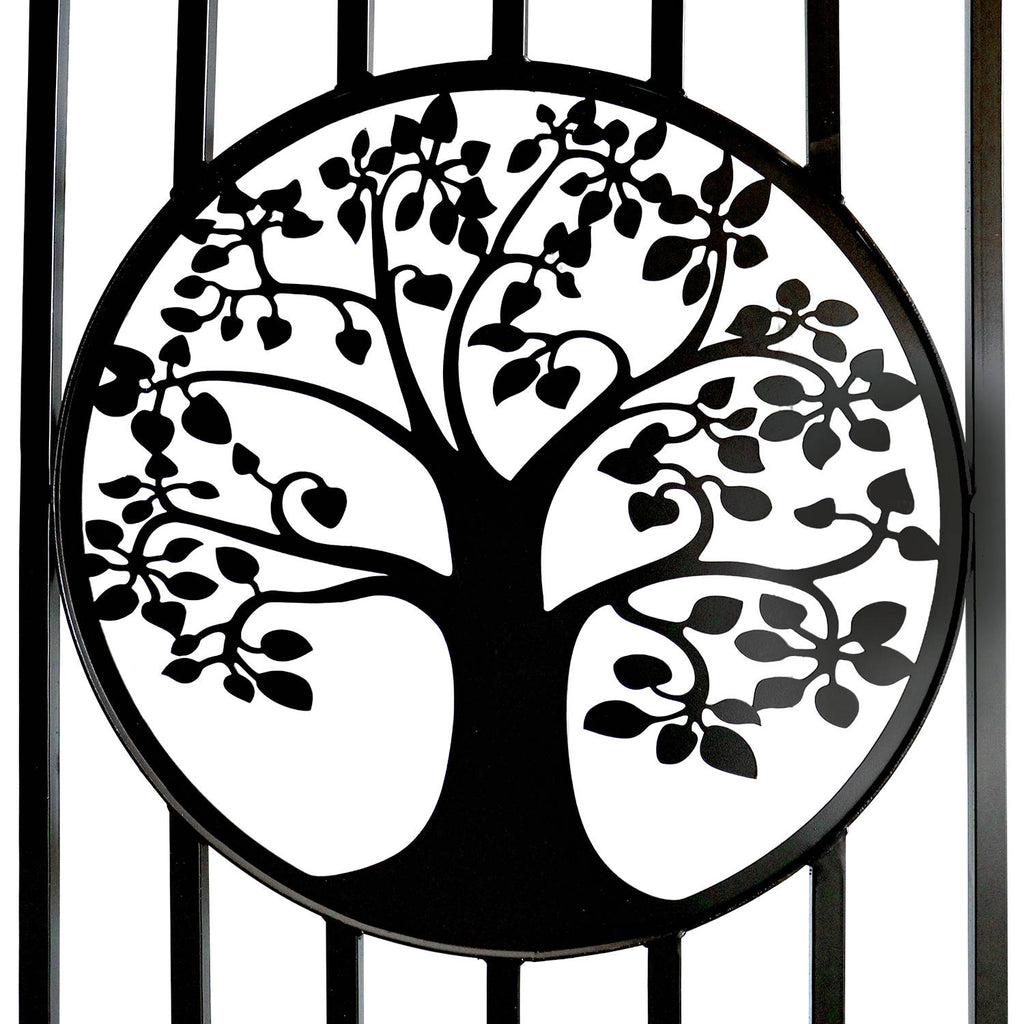 14x8 ft Steel Dual Swing Driveway Gate with Wider Goalposts