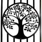 14x8 ft Steel Dual Swing Driveway Gate with Wider Goalposts