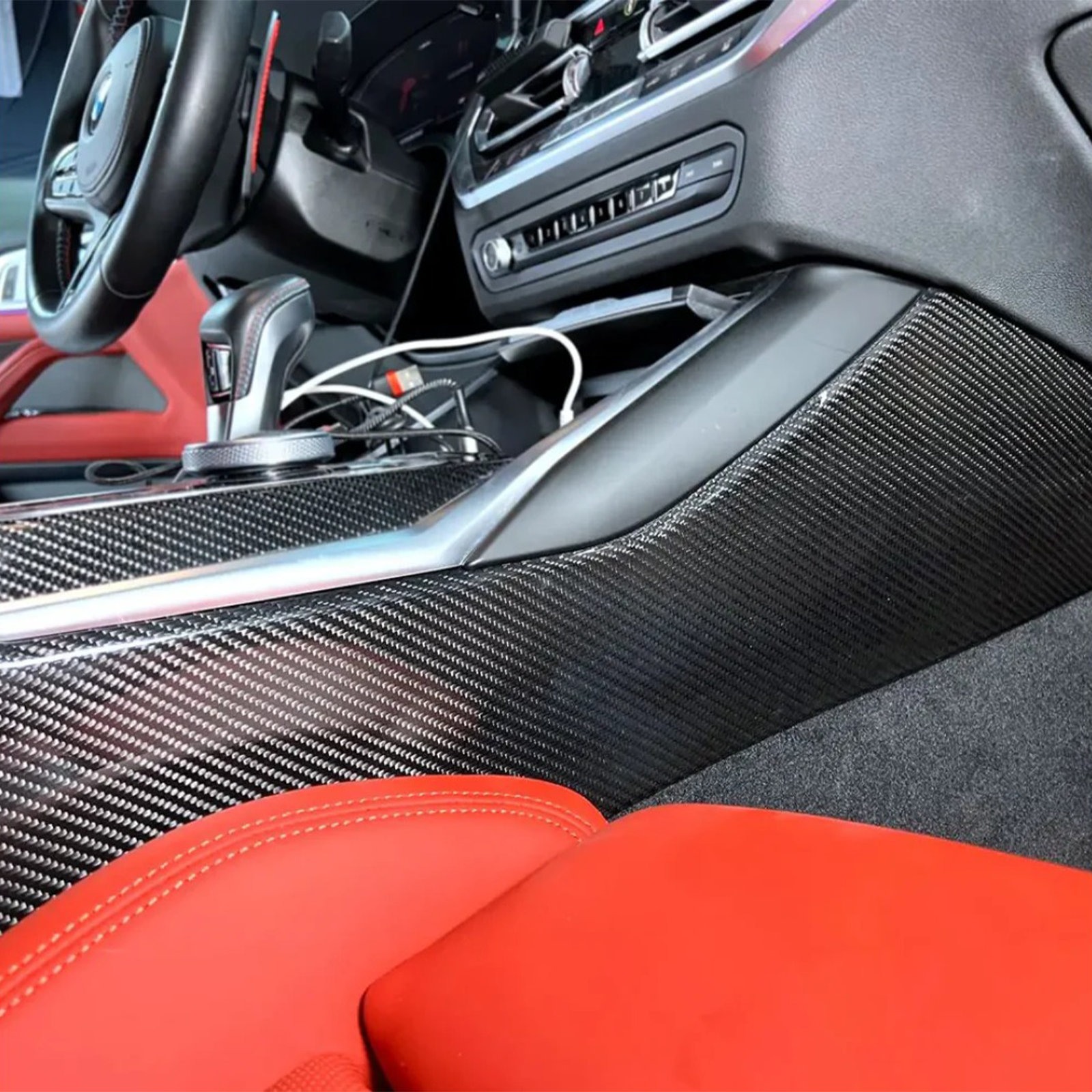 Carbon Fiber Center Console Cover for BMW G80 G81 M3 G82 G83 M4 G87 M2