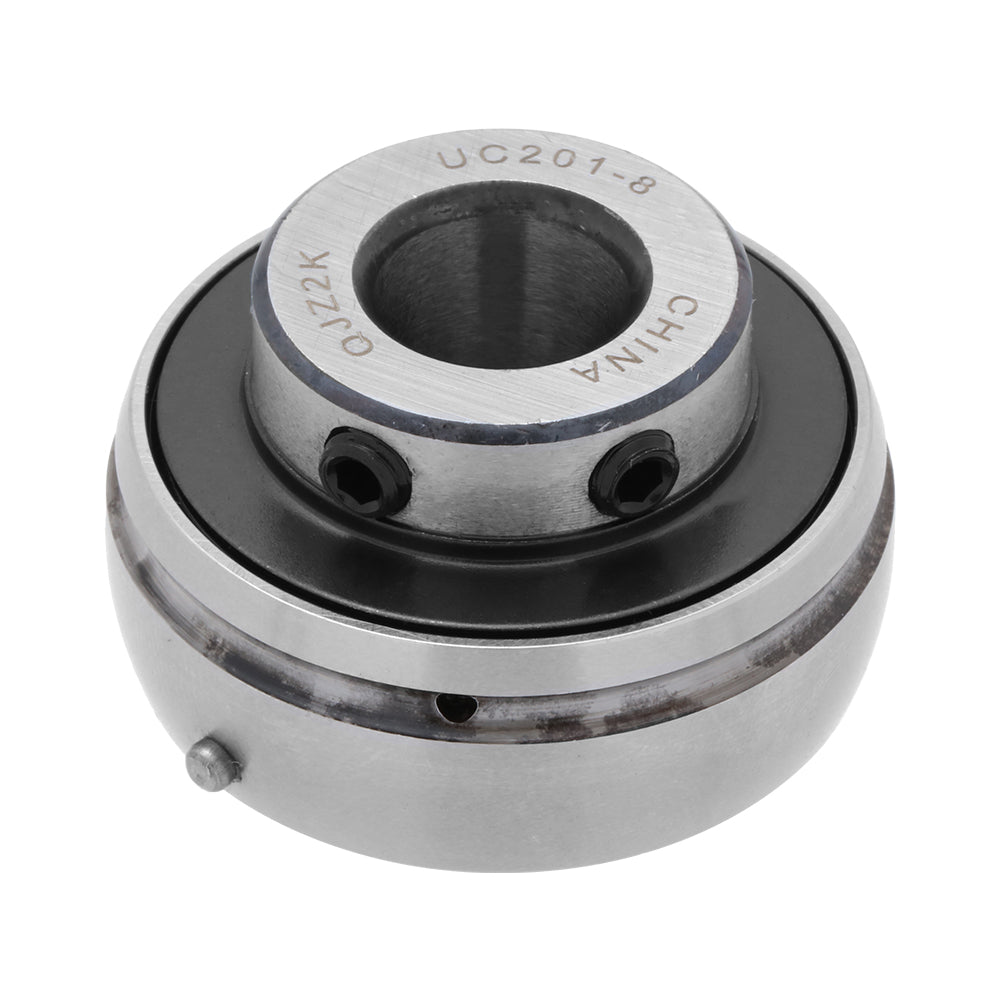 UC201-8 - Insert Bearing, 0.5" Bore (ID), Locking Set Screw