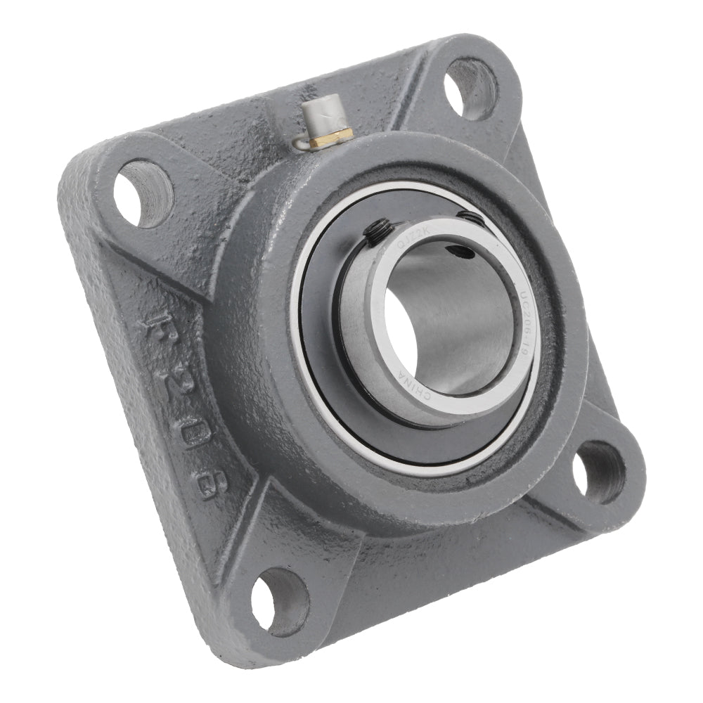 UCF206-19,  4-Bolt Flange Mounted Ball Bearing, 1.188" Bore (ID),  Insert Bearing: UC206-19,  Housing: F204