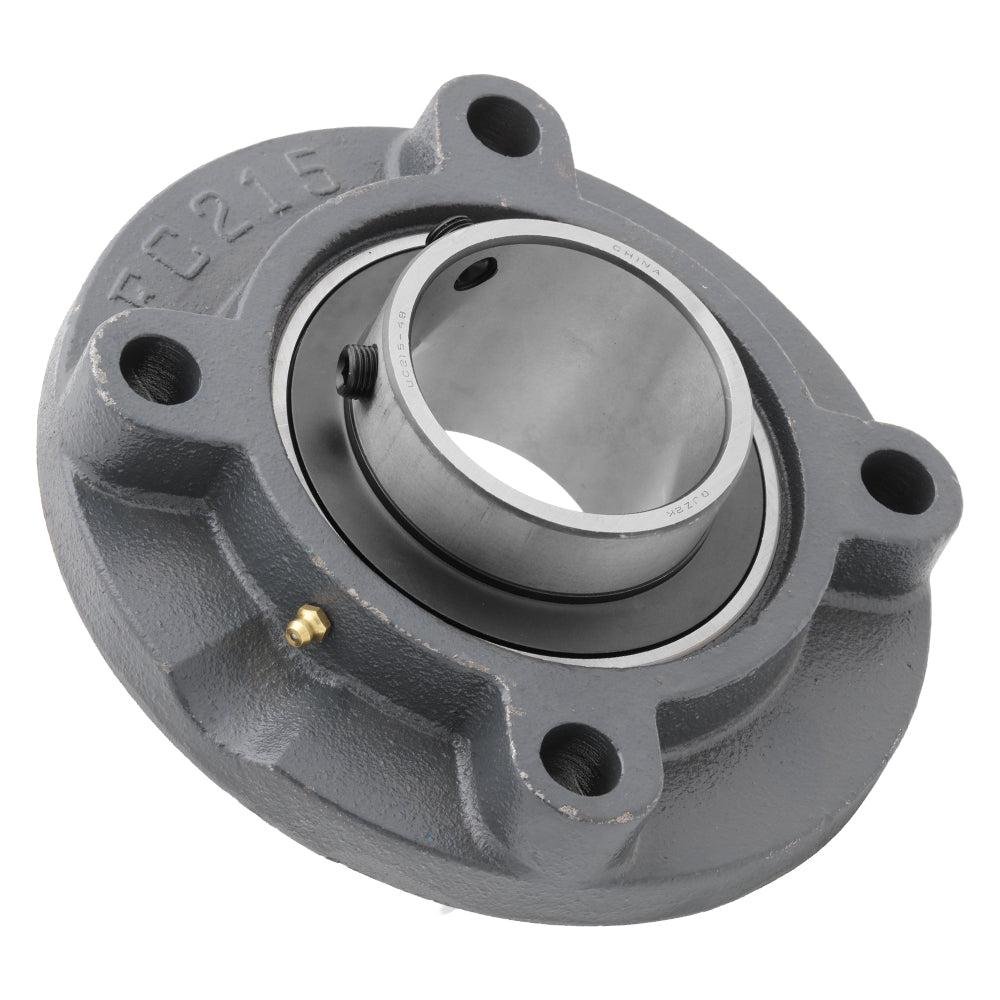 UCFC215-48, 4-Bolt Flange Mounted Ball Bearing, 3.0"Bore (ID), Insert Bearing: UC215-48, Housing: FC215