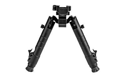 Warne Skyline Precision Bipod |  Black Finish |  Fits Picatinny or Weaver Rail |  5 Position Leg Rotation |  6.9"-9.1"