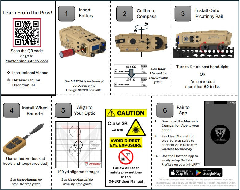 Maztech X4-LRF Gen 2: Improved Up to 16,400 Yards Ranging & Ballistic Solver - Enhanced Laser Precision