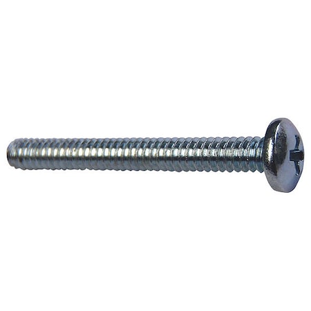 #6-32 x 3/8 in Phillips Round Machine Screw, Zinc Plated Steel, 100 PK