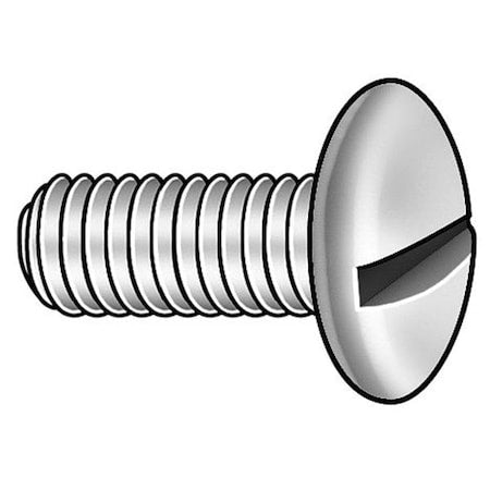 #10-32 x 3/8 in Slotted Truss Machine Screw, Zinc Plated Steel, 100 PK