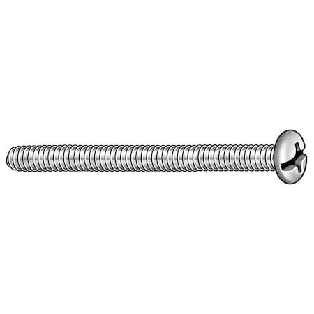 #10-32 x 2 in Combination Phillips/Slotted Round Machine Screw, Zinc Plated Steel, 100 PK