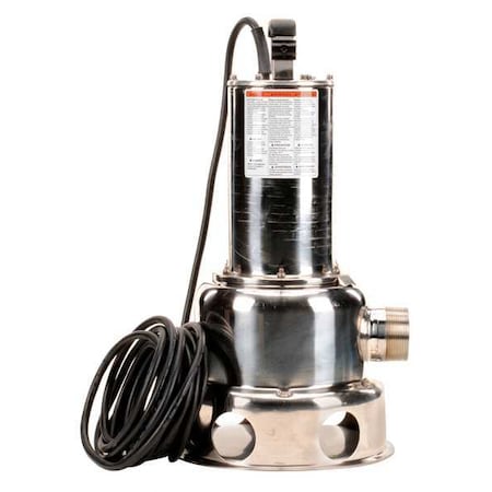1/2 HP 2" Auto Submersible Sewage Pump 115V Tether
