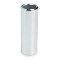 3/8 in Drive, 11/32" Hex SAE Socket, 6 Points,  Steel, Chrome, 11/32 in