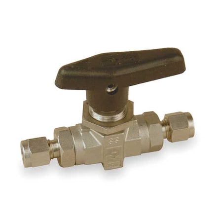 1/2" Compr Stainless Steel Ball Valve Inline