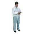 Collared Disposable Coveralls, 2XL, White, polypropylene, zipper