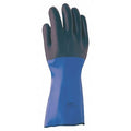 Chemical Resistant Gloves, Neoprene, 17 in L, Blue/Black, 10, 1 PR