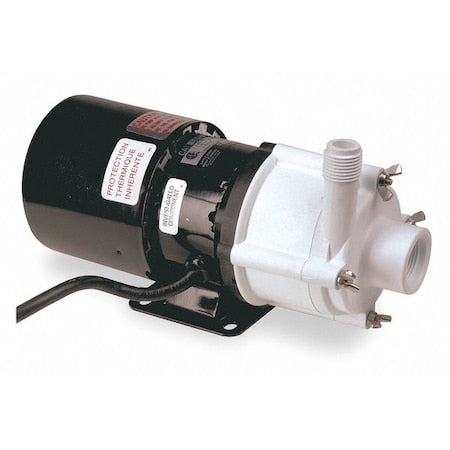 Magnetic Drive Pump, 1/12 HP, Glass-Filled Polypropylene, 115V, 3/4 in FPT, Single Phase