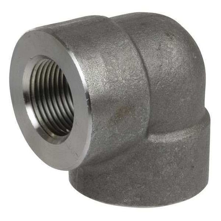 3/4 in FNPT 304 Stainless Steel 90° Elbow, Class 3000, ASTM A182, ANSI B16.11