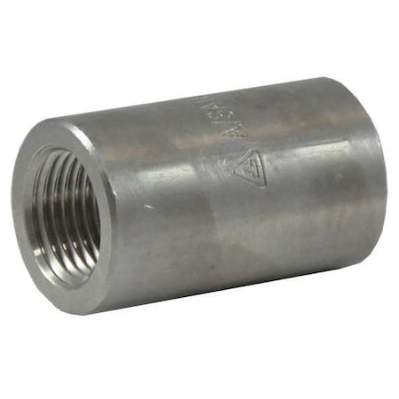 Reducing Coupling, 1 in x 3/4 in FNPT, 304 Stainless Steel, Class 3000