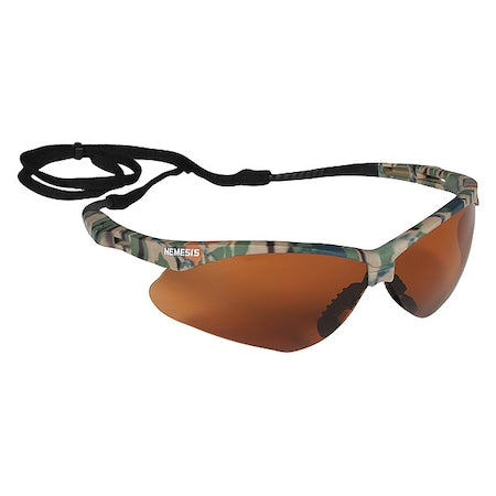 V30 Nemesis Safety Glasses, Anti-Fog & Anti-Scratch, Wraparound, Camouflage Frame, Bronze Lens