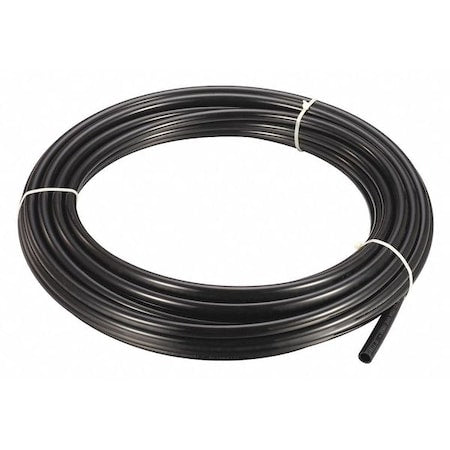High Pressure Tubing, Nylon, 1/4 in OD, 3/16 in ID, 100 ft L, Shore D 60, Black
