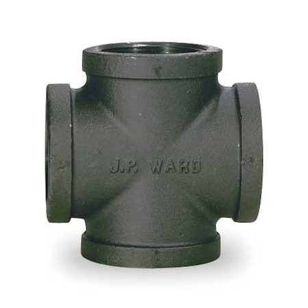 Cross Cross, 2-1/2" Pipe, FNPT, Malleable Iron, Class 150